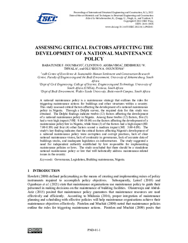 (PDF) Assessing Critical Factors Affecting the Development of a ...