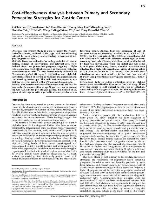(PDF) Cost-effectiveness Analysis between Primary and Secondary ...
