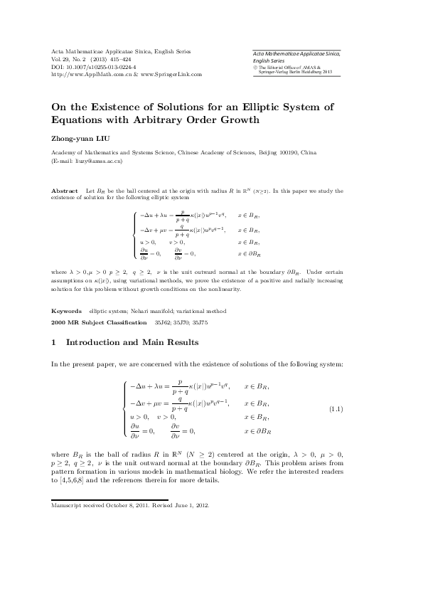 (PDF) On the existence of solutions for an elliptic system of equations ...
