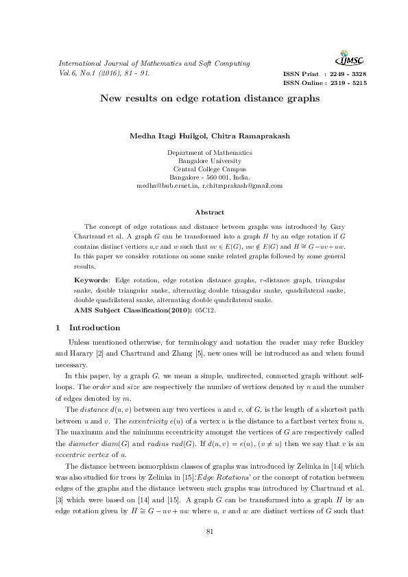 (PDF) New results on edge rotation distance graphs