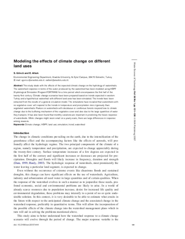 (PDF) Modeling the effects of climate change on different land uses