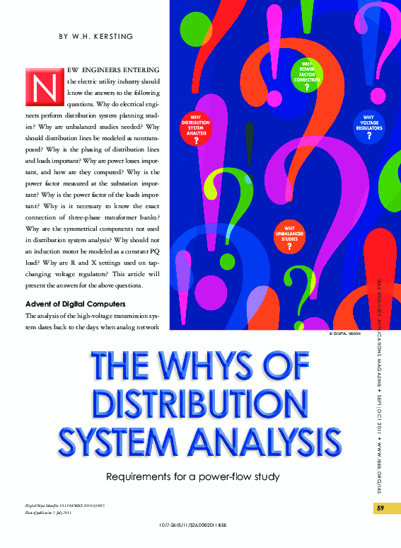 (PDF) The Whys of Distribution System Analysis
