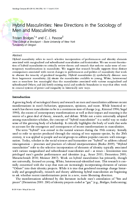 (PDF) Hybrid Masculinities: New Directions in the Sociology of Men and ...