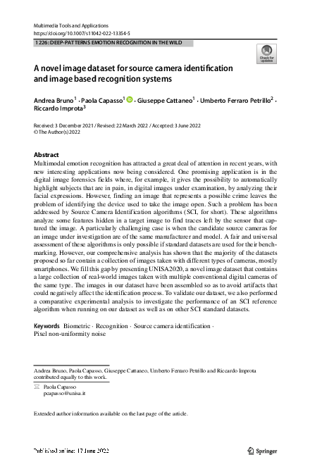 (PDF) A novel image dataset for source camera identification and image ...