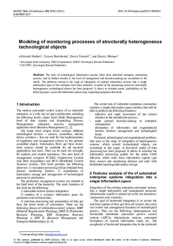 (PDF) Modeling of monitoring processes of structurally heterogeneous ...