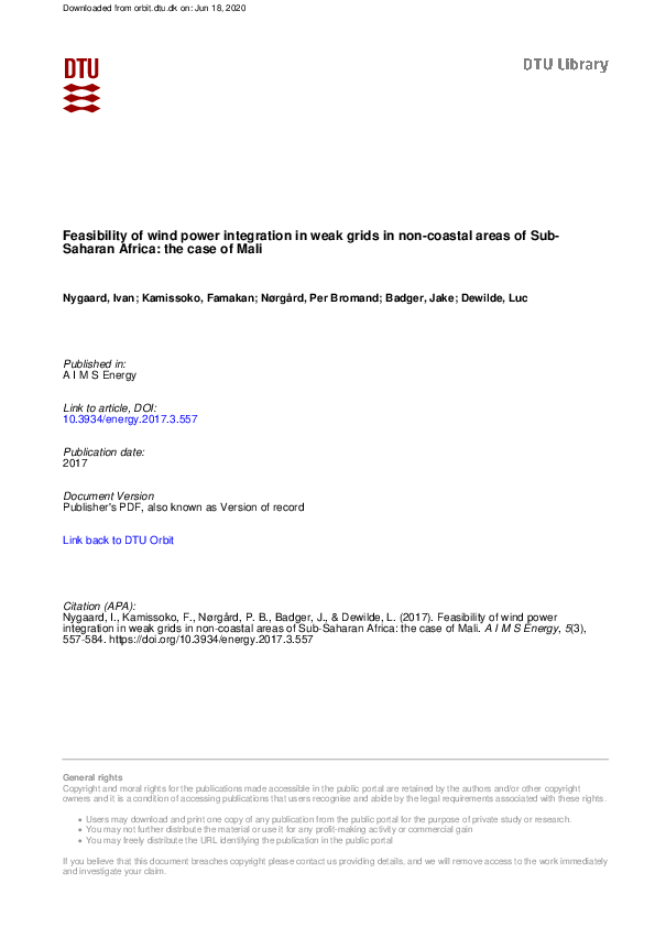 (PDF) Feasibility of wind power integration in weak grids in non