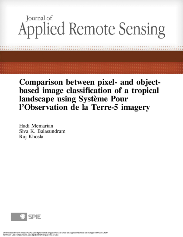 (PDF) Comparison between pixel- and object-based image classification ...