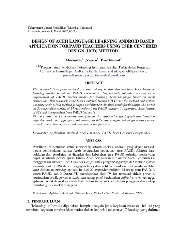 (PDF) Design of Aceh Language Learning Android Based Application for ...