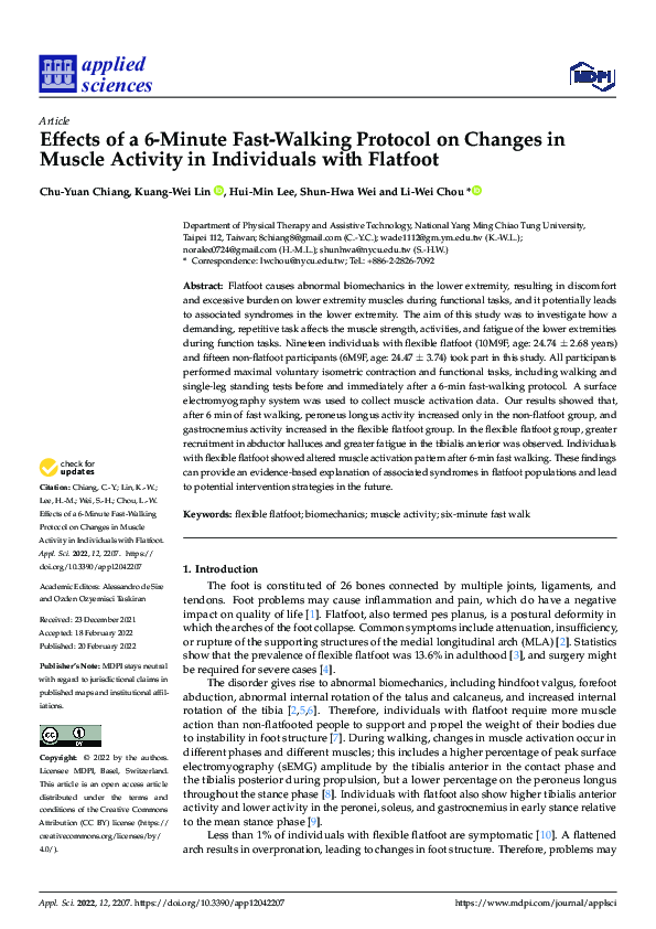 (PDF) Effects of a 6-Minute Fast-Walking Protocol on Changes in Muscle ...
