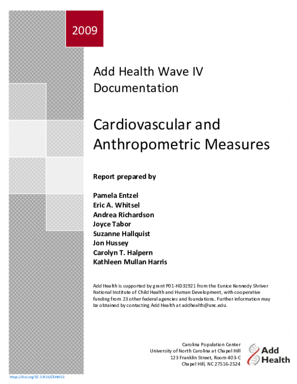 (PDF) Add Health Wave IV Documentation: Cardiovascular and ...