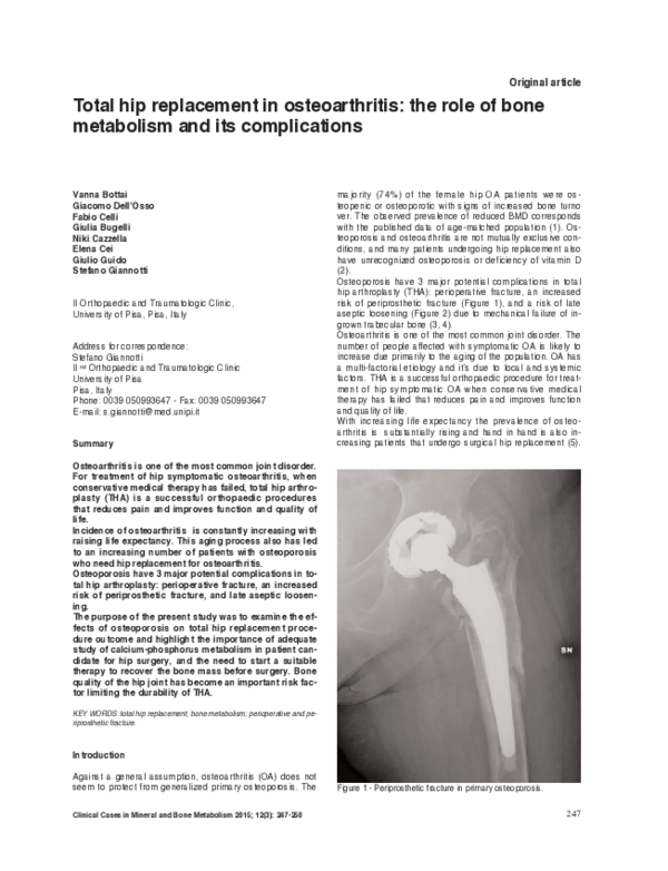 (PDF) Total hip replacement in osteoarthritis: the role of bone ...