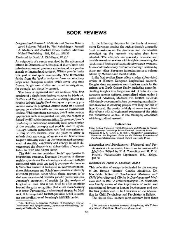  pdf longitudinal research methods and uses in behavioral science
