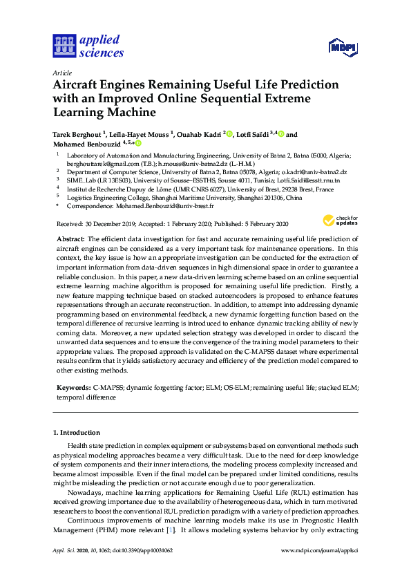 (PDF) Aircraft Engines Remaining Useful Life Prediction with an ...