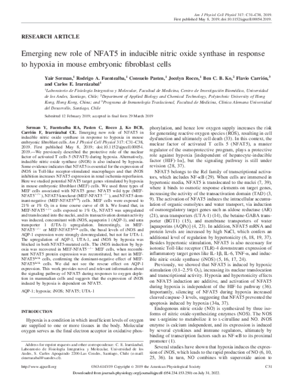 (PDF) Emerging new role of NFAT5 in the inducible nitric oxide synthase ...