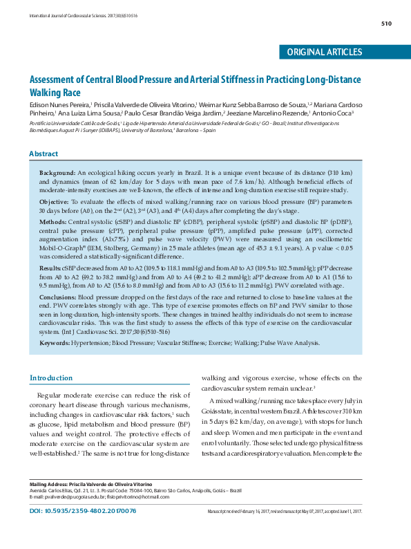 (PDF) Assessment of Central Blood Pressure and Arterial Stiffness in ...
