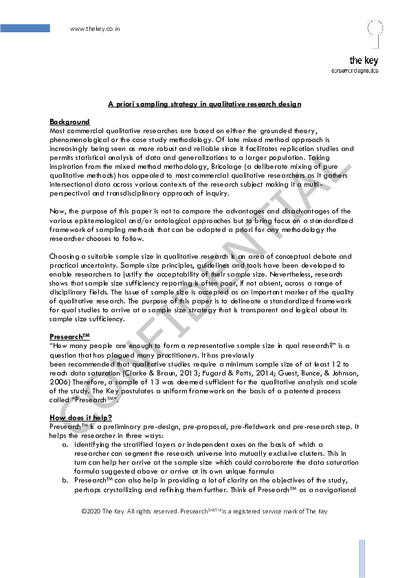 (PDF) Providing a framework for sampling in qualitative research