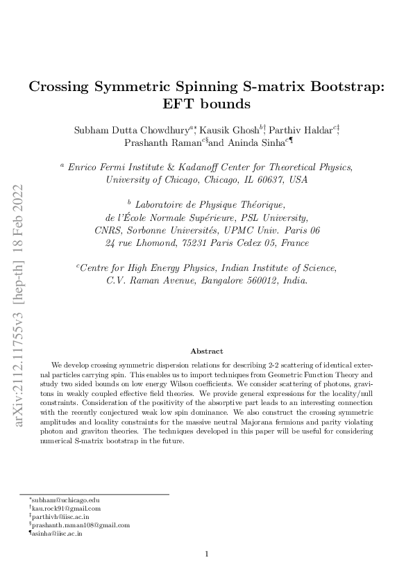 (PDF) Crossing Symmetric Spinning S-matrix Bootstrap: EFT bounds