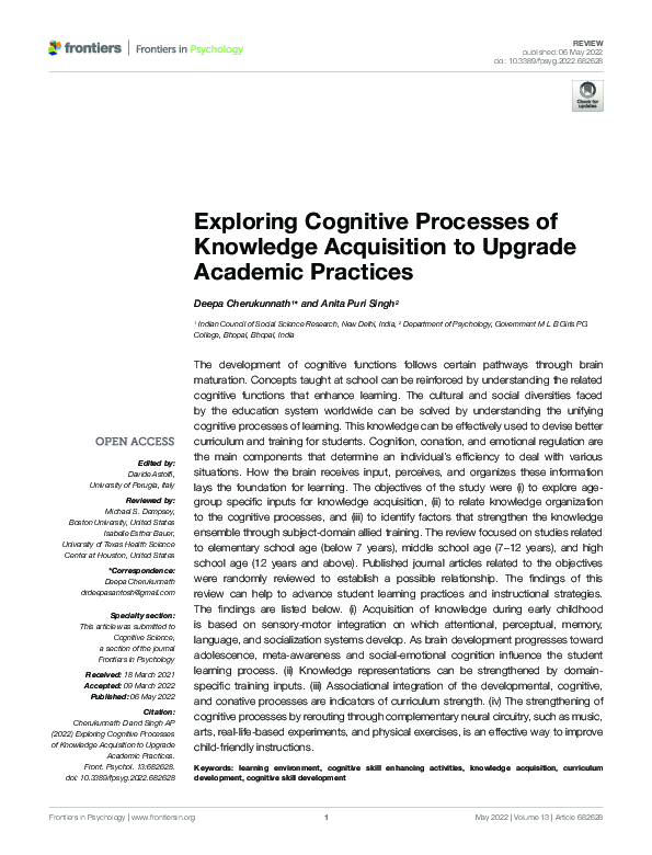 (PDF) Exploring Cognitive Processes of Knowledge Acquisition to Upgrade ...