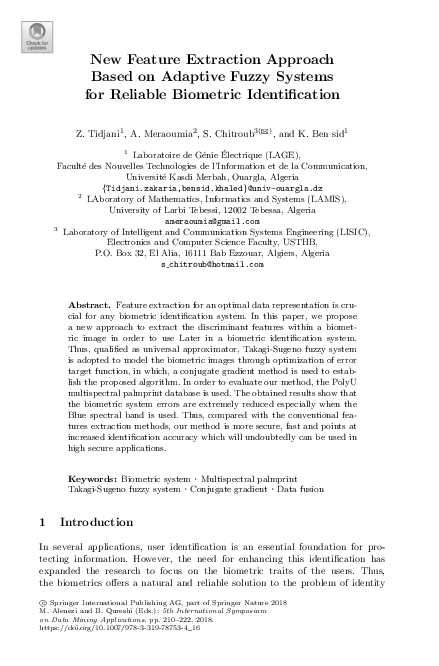 (PDF) New Feature Extraction Approach Based on Adaptive Fuzzy Systems ...