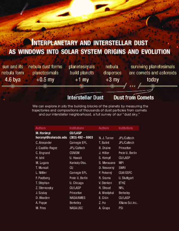(PDF) Interplanetary and interstellar dust as windows into solar system ...