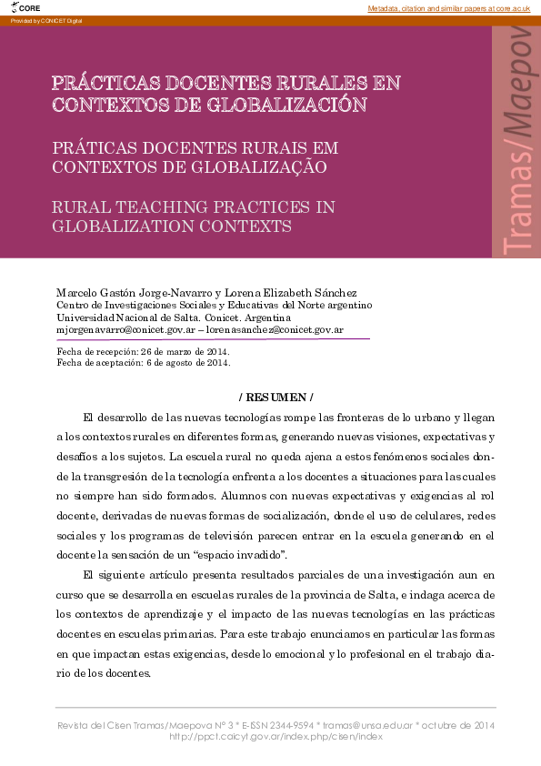 (PDF) Rural teaching practices in globalization contexts