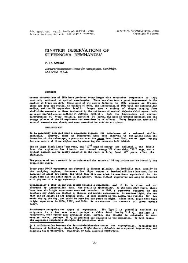 Einstein observations of supernova remnants