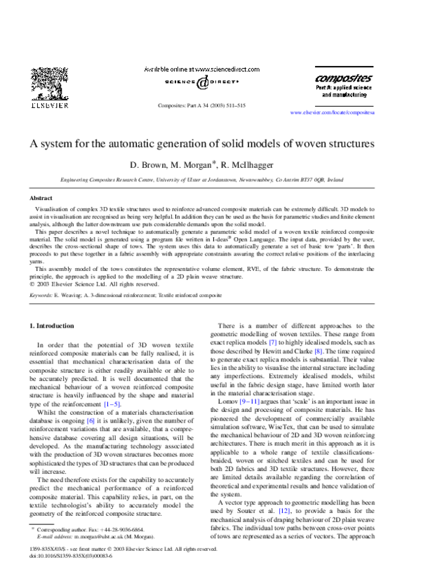 (PDF) A system for the automatic generation of solid models of woven ...