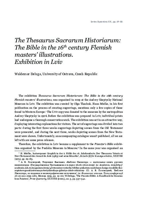 (PDF) The Thesaurus Sacrarum Historiarum: The Bible in the 16 th ...