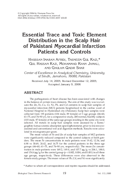 (PDF) Essential Trace and Toxic Element Distribution in the Scalp Hair ...