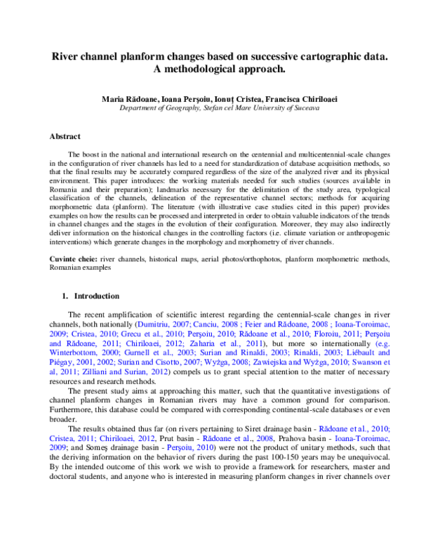 (PDF) River channel planform changes based on successive