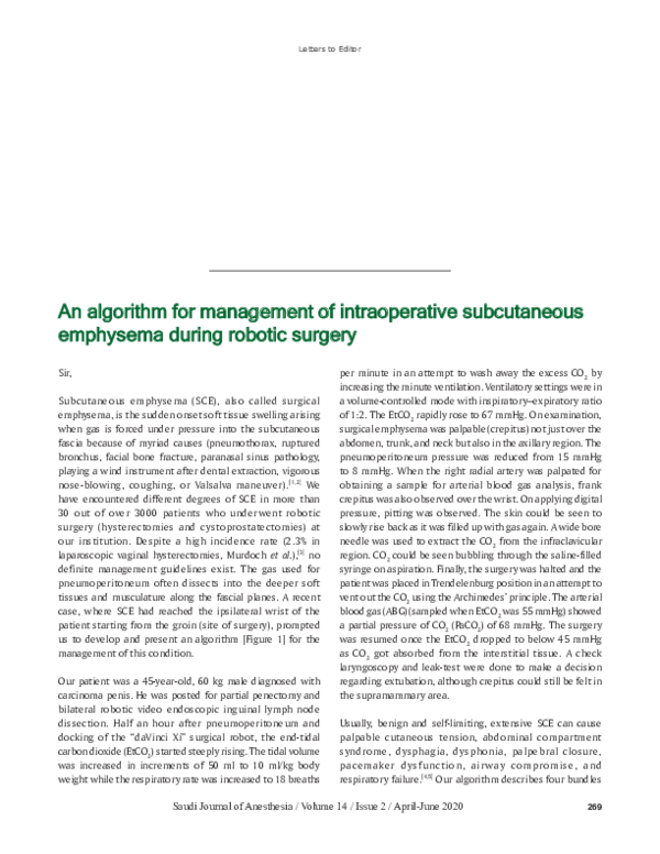 (PDF) An algorithm for management of intraoperative subcutaneous ...