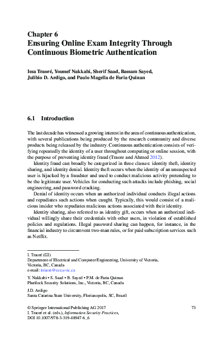 (PDF) Ensuring Online Exam Integrity Through Continuous Biometric ...