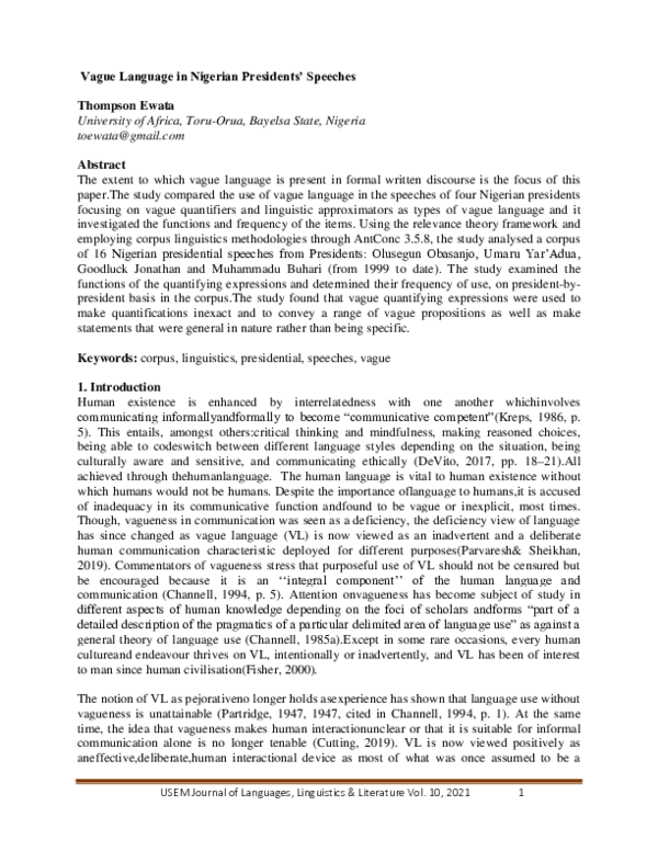 (PDF) A description of reduplication in Obolo. Usem Journal of ...