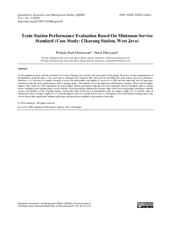 (PDF) Train Station Performance Evaluation Based On Minimum Service ...