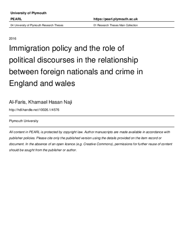 (PDF) Immigration policy and the role of political discourses in the ...
