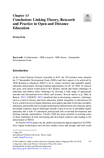 (PDF) Conclusion: Linking Theory, Research and Practice in Open and ...