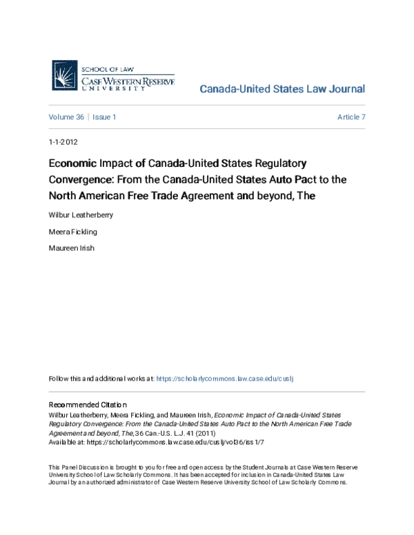 (PDF) The Impact of U.S. Export Controls on Trade between Canada and ...