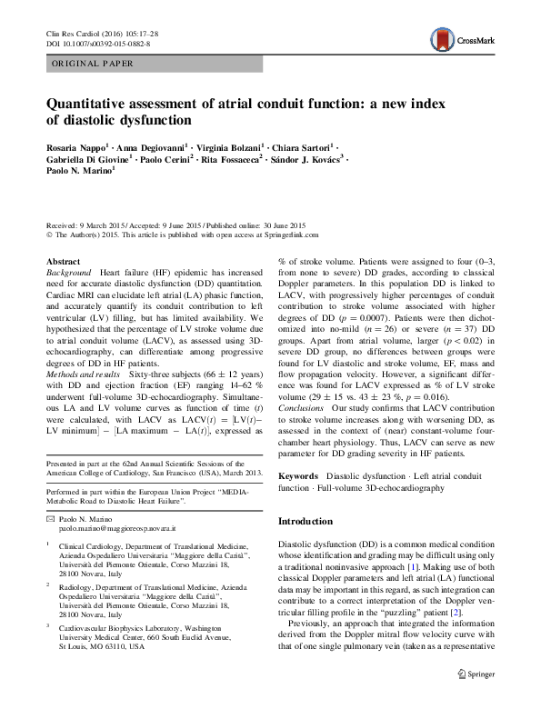 (PDF) Quantitative assessment of atrial conduit function: a new index ...