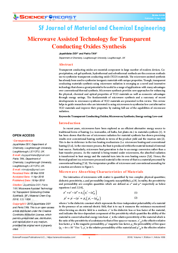 (PDF) Microwave Assisted Technology for Transparent Conducting Oxides ...
