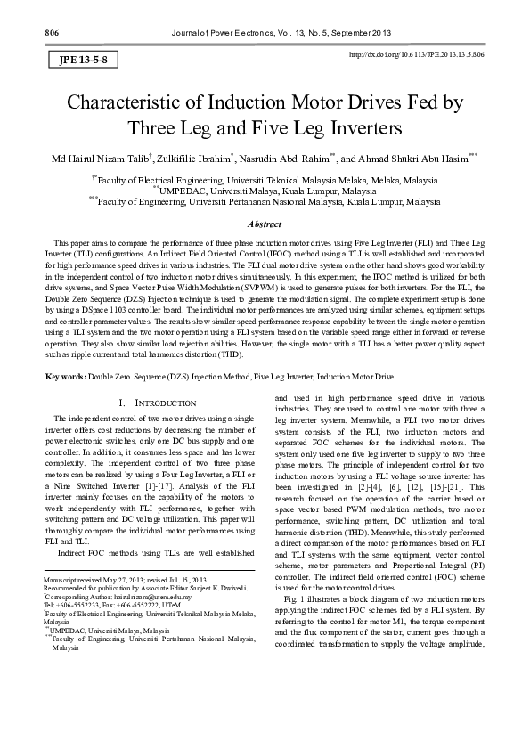 (PDF) Characteristic of Induction Motor Drives Fed by Three Leg and ...