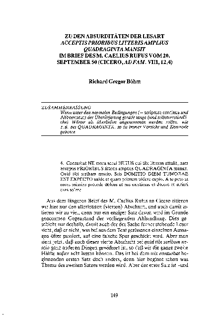 (PDF) Zu den Absurditäten der Lesart acceptis prioribus litteris ...