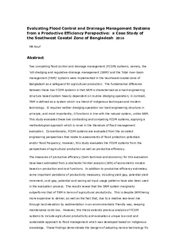 (PDF) Evaluating flood control and drainage management systems from a ...