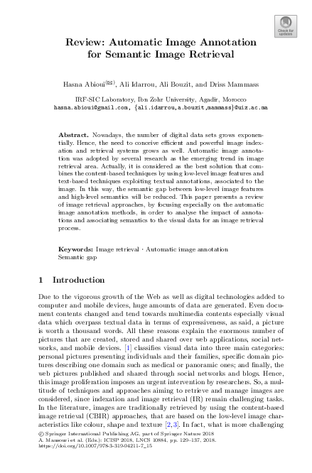 (PDF) Review: Automatic Image Annotation for Semantic Image Retrieval