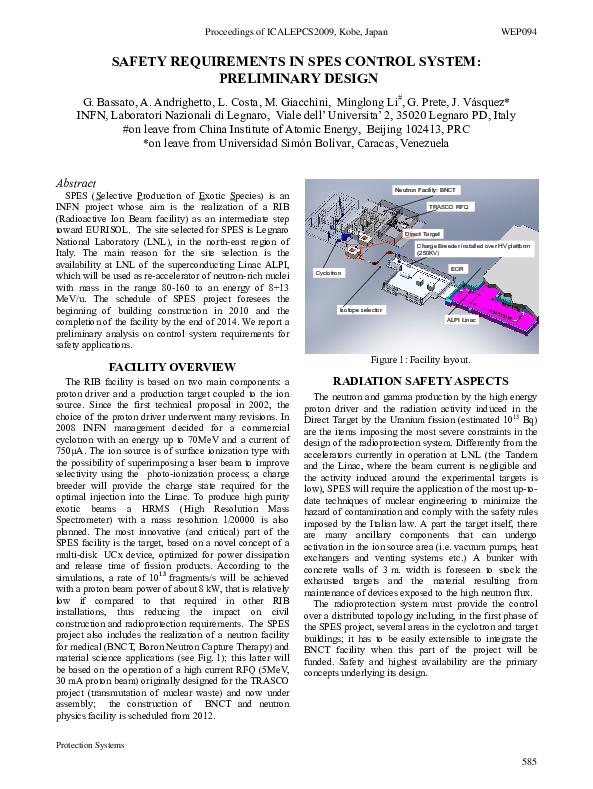 (PDF) Safety Requirements in Spes Control System: Preliminary Design