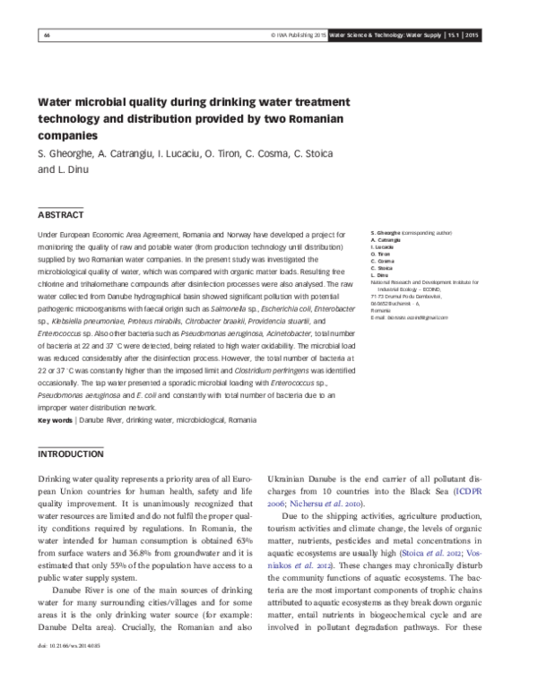 (PDF) Water microbial quality during drinking water treatment ...
