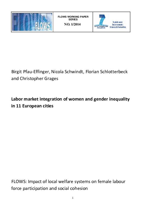 (PDF) Labor market integration of women and gender inequality in 11 ...