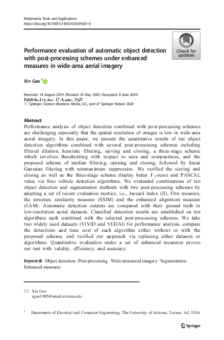 (PDF) Performance evaluation of automatic object detection with post ...