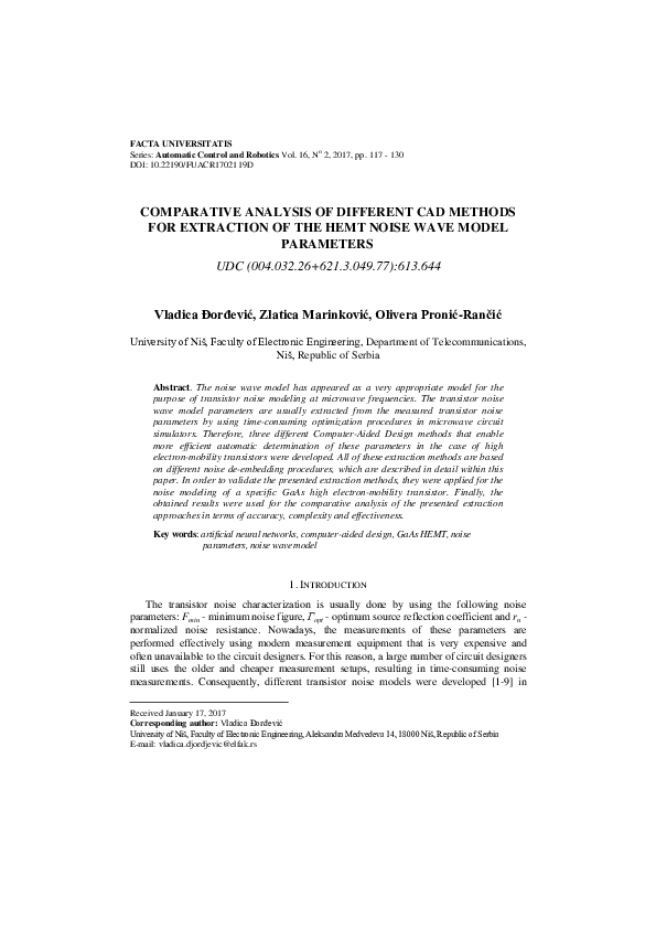 (PDF) Comparative Analysis of Different Cad Methods for Extraction of ...