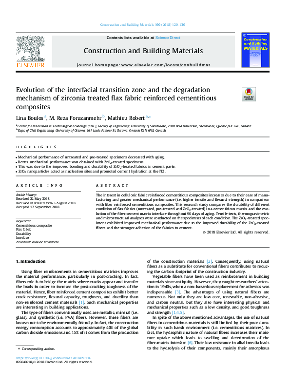 (PDF) Evolution of the interfacial transition zone and the degradation ...