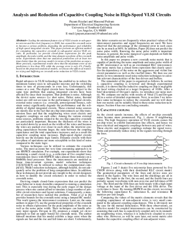 (PDF) Analysis and reduction of capacitive coupling noise in highspeed
